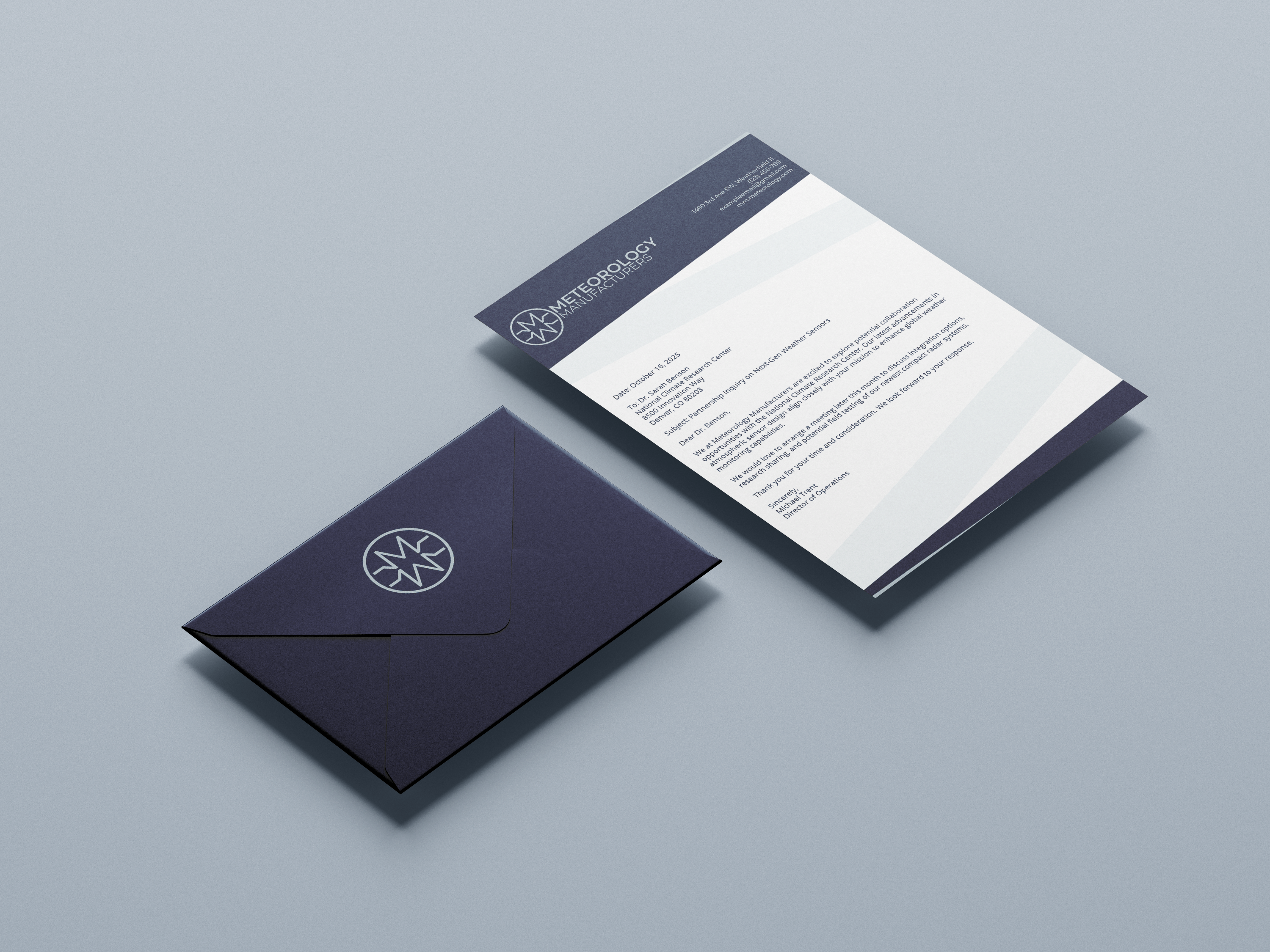 Meteorology Manufacturers Envelope and Letterhead